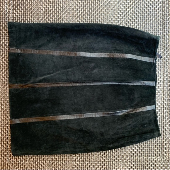 EUC Alfani Suede and Leather Striped Pencil Skirt - Picture 2 of 5